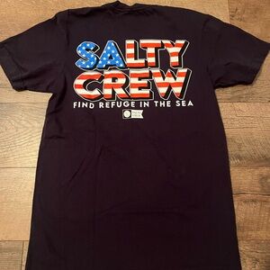 Salty Crew Men's Swim Tee - Navy with Red, White, and Blue
